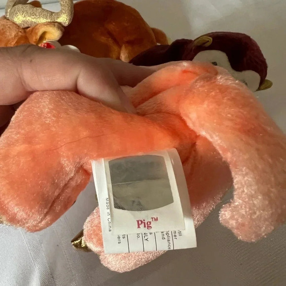 Vintage Ty Beanie Babies Lot of 3 Zodiac Collection -  Ox, Monkey & Pig - Picture 13 of 14